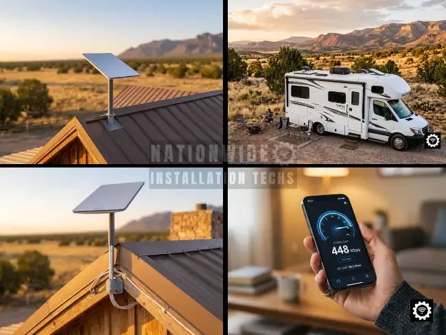 Professional Starlink installation gallery in Arizona — residential, RV, and rooftop dish installs