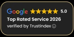 Our google business profile rating with an average 4.9 star rating from over 90+ reviewers